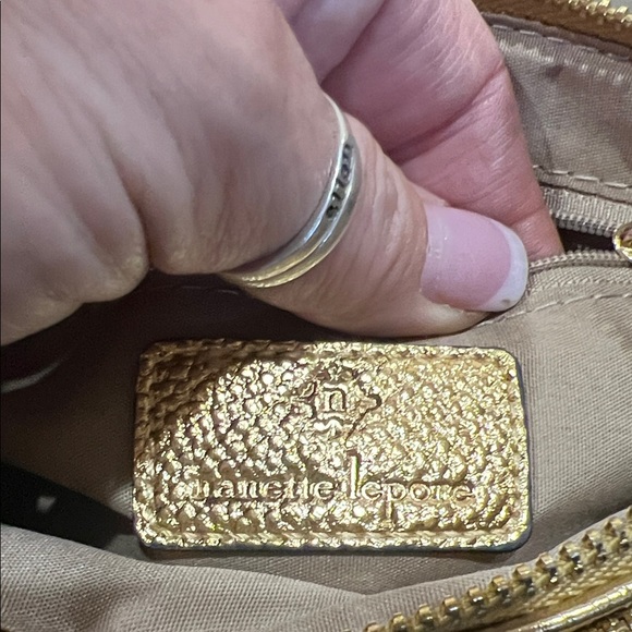 Nanette Lepore |  Gold Crossbody Bag Set w/ Matching Wallet, Bag Charm - Picture 8 of 15